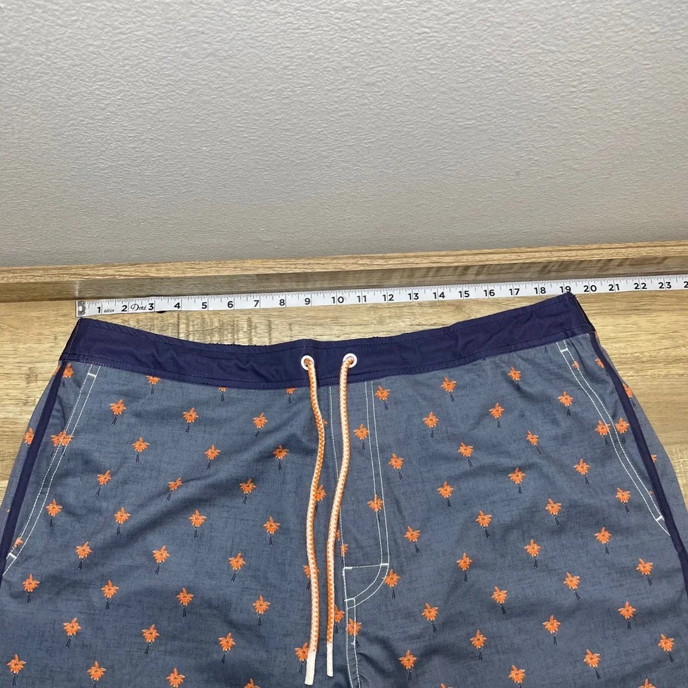 Johnnie-O Mens Bonita Palm Tree Swim Trunks Twilight Blue JMSS2420 XXL NEW